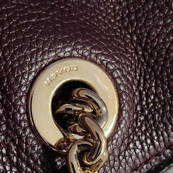 Like New Coach Turnlock Burgandy Leather Shoulder Bag - Picture 11 of 14